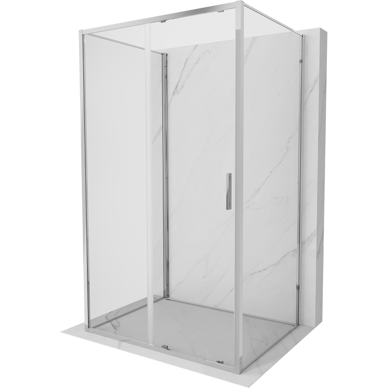 Mexen Exo-3S 190 x 70 cm trijų sienelių stumdomasis dušo kabina, skaidrus, chromuotas - 8151-190-070-01-00-3S