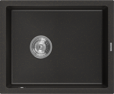 Mexen Pedro vienguba granitinė plautuvė 560 x 460 mm, Juoda/Auksinė metallic - 6508561000-75