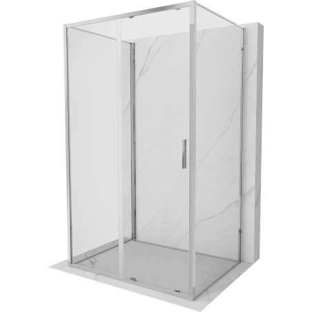 Mexen Exo-3S trijų sienelių slankiojamoji dušo kabina 135 x 120 cm, skaidri, chromuota - 8151-135-120-01-00-3S