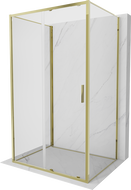 Mexen Exo-3S trijų sienų stumdomas dušo kabina 140 x 85 cm, skaidrus, auksinis - 8151-140-085-50-00-3S