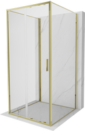 Mexen Exo-3S 3-jų dalių slankiojančios dušo kabinos 95 x 95 cm, permatomos, auksinės - 8151-095-095-50-00-3S