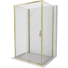 Mexen Exo-3S trijų sienų stumdomas dušo kabina 140 x 95 cm, skaidrus, auksinis - 8151-140-095-50-00-3S
