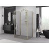Mexen Exo-3S trijų sienų stumdomas dušo kabina 140 x 95 cm, skaidrus, auksinis - 8151-140-095-50-00-3S