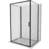 Mexen Exo-S 3S trijų sienų stumdomas dušo kabina 90 x 70 cm, skaidrus, juodas - 8151-090-070-70-00-3S