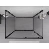 Mexen Exo-S 3S trijų sienų stumdomas dušo kabinas 110 x 90 cm, skaidrus, juodas - 8151-110-090-70-00-3S