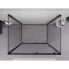Mexen Exo-S 3S dušo kabina 3-sienės stumdomos 155 x 95 cm, skaidri, juoda - 8151-155-095-70-00-3S