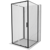 Mexen Exo-3S trijų sienų stumdomos dušo kabina, 100 x 100 cm, skaidri, juoda - 8151-100-100-70-00-3S