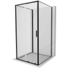 Mexen Exo-3S 3 sienų slankiojančios dušo kabina 120 x 120 cm, permatoma, juoda - 8151-120-120-70-00-3S