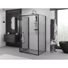 Mexen Exo-S 3S trijų sienų dušo kabina, stumdomos 200 x 100 cm, skaidri, juoda - 8151-200-100-70-00-3S