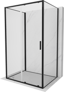 Mexen Exo-3S trijų sienelių stumdomas dušo kabinos komplektas 155 x 110 cm, permatomas, juodas - 8151-155-110-70-00-3S
