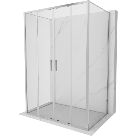 Mexen Exo-S Duo 3S dušo kabina 3-sienų stumdomos durys, 130 x 70 cm, permatoma, chromas - 8152-130-070-01-00-3S