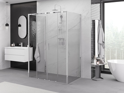 Mexen Exo-3S trivietis slankusis dušo kabinos 140 x 70 cm, skaidrus, chromas - 8152-140-070-01-00-3S