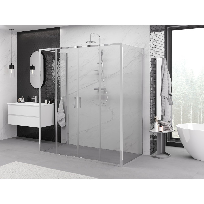 Mexen Exo-S Duo 3S trijų sienelių stumdomas dušo kabina 170 x 70 cm, skaidrus, chromas - 8152-170-070-01-00-3S
