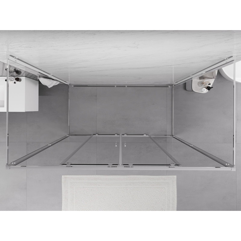 Mexen Exo-S Duo 3S trijų sienelių stumdomas dušo kabina 170 x 70 cm, skaidrus, chromas - 8152-170-070-01-00-3S