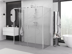 Mexen Exo-3S slankiojama 3-sien šonakabina 200 x 70 cm, permatomas, chromas - 8152-200-070-01-00-3S