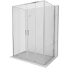 Mexen Exo-S Duo 3S 3 sienų dušo kabina 130 x 75 cm, permatoma, chromuota - 8152-130-075-01-00-3S