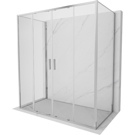 Mexen Exo-3S trijų sienų stumdomas dušo kabinas 170 x 85 cm, peršviečiamas, chromas - 8152-170-085-01-00-3S