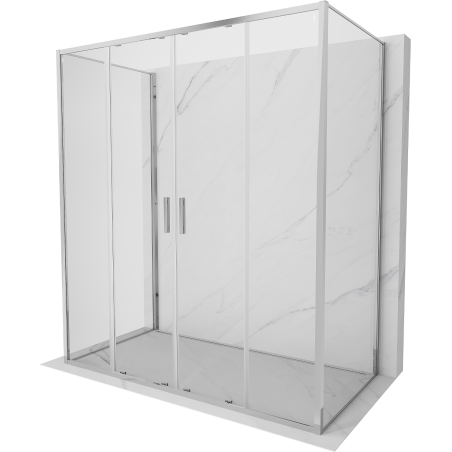 Mexen Exo-3S trijų sienų stumdomas dušo kabina 180 x 95 cm, permatomas, chromas - 8152-180-095-01-00-3S