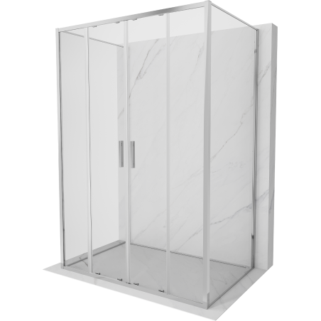 Mexen Exo-3S trijų sienų slankiojančias dušo kabina 140 x 100 cm, permatoma, chromuota - 8152-140-100-01-00-3S