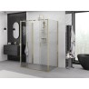 Mexen Exo-3S 3 sienelių stumdomas dušo kabinas, 140 x 75 cm, permatomas, auksinis - 8152-140-075-50-00-3S
