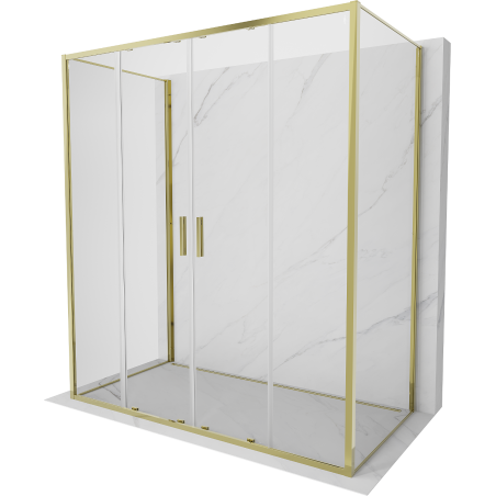 Mexen Exo-3S dušo kabina 3 sienos, stumdomos 180 x 80 cm, permatoma, auksinė - 8152-180-080-50-00-3S