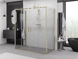 Mexen Exo-3S dušo kabina 3 sienos, stumdomos 180 x 80 cm, permatoma, auksinė - 8152-180-080-50-00-3S