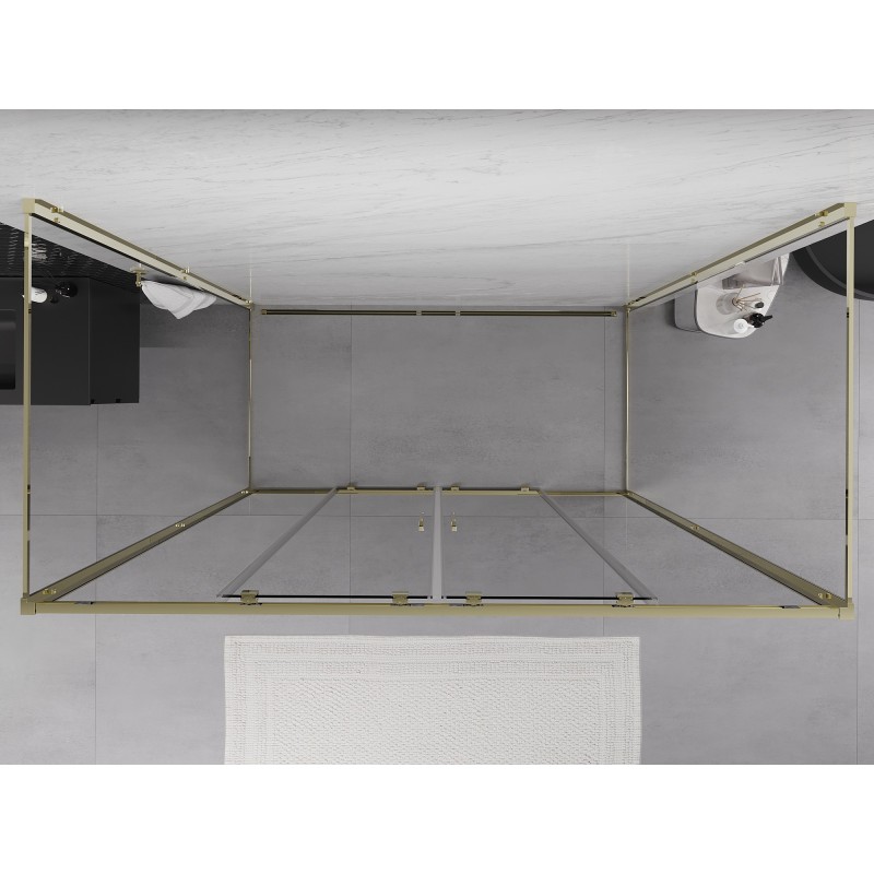 Mexen Exo-3S 3 sienų stumdomas dušo kabinas 190 x 80 cm, permatomas, auksinis - 8152-190-080-50-00-3S