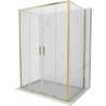 Mexen Exo-3S 130 x 85 cm 3 sienų stumdoma dušo kabina, skaidri, auksinė - 8152-130-085-50-00-3S