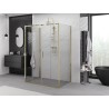Mexen Exo-3S trijų sienų dušo kabina su stumdomomis durimis 140 x 85 cm, skaidri, auksinė - 8152-140-085-50-00-3S