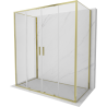 Mexen Exo-3S trijų sienų stumdomas dušo kabinas 190 x 95 cm, skaidrus, auksinis - 8152-190-095-50-00-3S