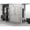 Mexen Exo-S Duo 3S trijų dalių stumdomas dušo kabinas 170 x 100 cm, permatomas, auksinis - 8152-170-100-50-00-3S