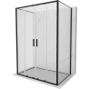 Mexen Exo-3S trijų sienų stumdomoji dušo kabina 130 x 85 cm, skaidri, juoda - 8152-130-085-70-00-3S
