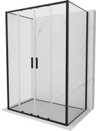Mexen Exo-3S trijų sienelių stumdomas dušo kabinas 160 x 85 cm, skaidrus, juodas - 8152-160-085-70-00-3S