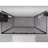 Mexen Exo-S Duo 3S dušo kabina, trijų sienų, stumdoma, 180 x 90 cm, permatoma, juoda - 8152-180-090-70-00-3S