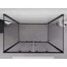 Mexen Exo-3S 3 sienų stumdoma dušo kabina 150 x 95 cm, skaidri, juoda - 8152-150-095-70-00-3S