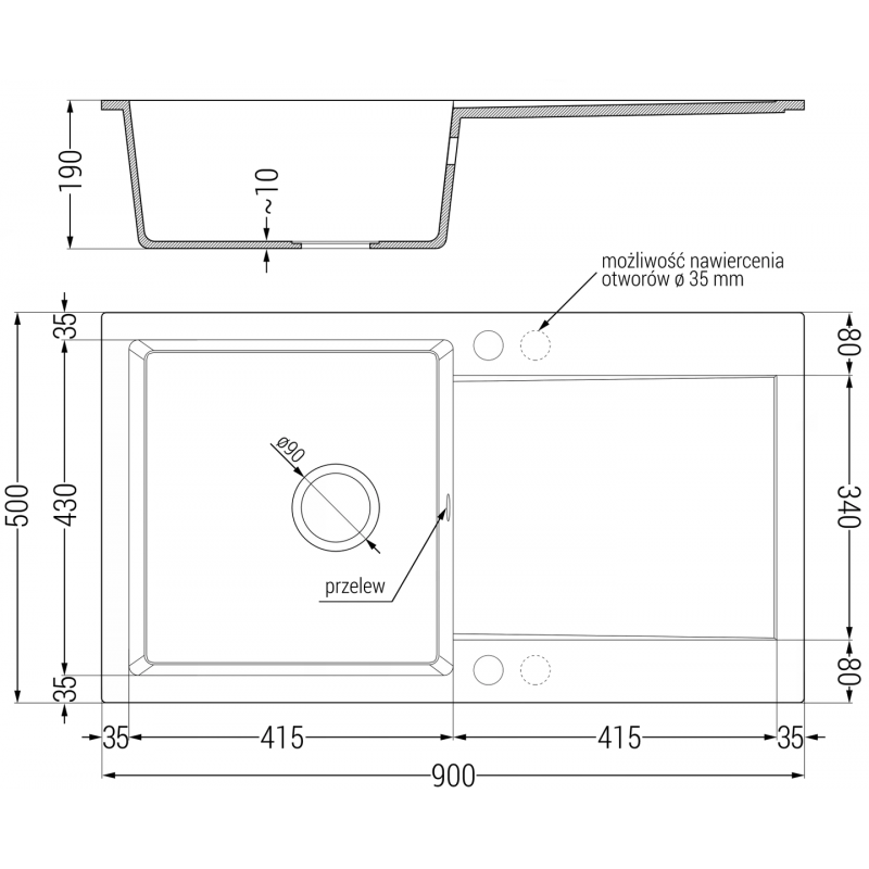 Mexen Leo vienos kameros granitinė plautuvė su nusausintoju ir virtuviniu maišytuvu Telma, pilka - 6501-71-670200-70-B