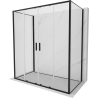 Mexen Exo-3S 3-pusių stumdoma dušo kabina 190 x 95 cm, skaidri, juoda - 8152-190-095-70-00-3S
