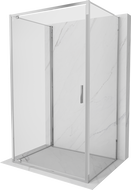 Mexen Exo-3S 3-jų sienų dušo kabina su atidaromomis durimis 70 x 75 cm, permatoma, chromas - 8181-070-075-01-00-3S