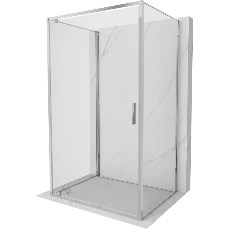 Mexen Exo-BR 3S 3-sienų pakreiptas dušo kabina 80 x 75 cm, skaidrus, chromuotas - 8181-080-075-01-00-3S