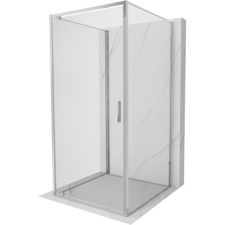 Mexen Exo-3S trijų sienų dušo kabina 90 x 90 cm, skaidri, chromuota - 8181-090-090-01-00-3S