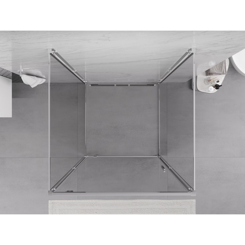 Mexen Exo-3S trijų sienų dušo kabina 90 x 90 cm, skaidri, chromuota - 8181-090-090-01-00-3S