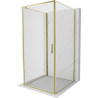 Mexen Exo-3S 3 sienelių atveriama dušo kabina 85 x 85 cm, permatoma, auksinė - 8181-085-085-50-00-3S