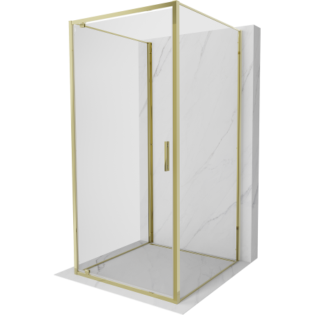 Mexen Exo-3S Nislenki dušo kabina su trimis sienelėmis 95 x 95 cm, skaidri, auksinė - 8181-095-095-50-00-3S