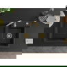Mexen Tomas granitinis kriauklė su 2 kameromis 800 x 500 mm, juodas/sidabrinis metalo atspalvis, auksinis sifonas - 6516802000-?
