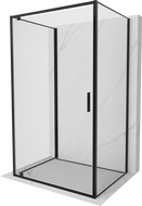 Mexen Exo-3S 3 sienų atveriama dušo kabina 80 x 75 cm, skaidri, juoda - 8181-080-075-70-00-3S