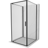 Mexen Exo-3S 3 sienų pakreipiamas dušo kabinas 80 x 80 cm, skaidrus, juodas - 8181-080-080-70-00-3S