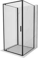 Mexen Exo-3S Dušo kabina 3-sienelių atveriama 90 x 90 cm, permatoma, juoda - 8181-090-090-70-00-3S