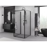 Mexen Exo-3S Dušo kabina 3-sienelių atveriama 90 x 90 cm, permatoma, juoda - 8181-090-090-70-00-3S