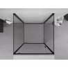 Mexen Exo-3S trijų sienų atveriama dušo kabina 95 x 95 cm, skaidri, juoda - 8181-095-095-70-00-3S