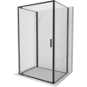 Mexen Exo-3S 3 sienelių dušo kabina su atveriamomis durimis 70 x 100 cm, permatoma, juoda - 8181-070-100-70-00-3S